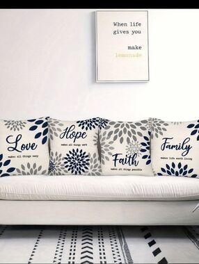 4-Piece Set Home Accent Pillows (No Inserts)